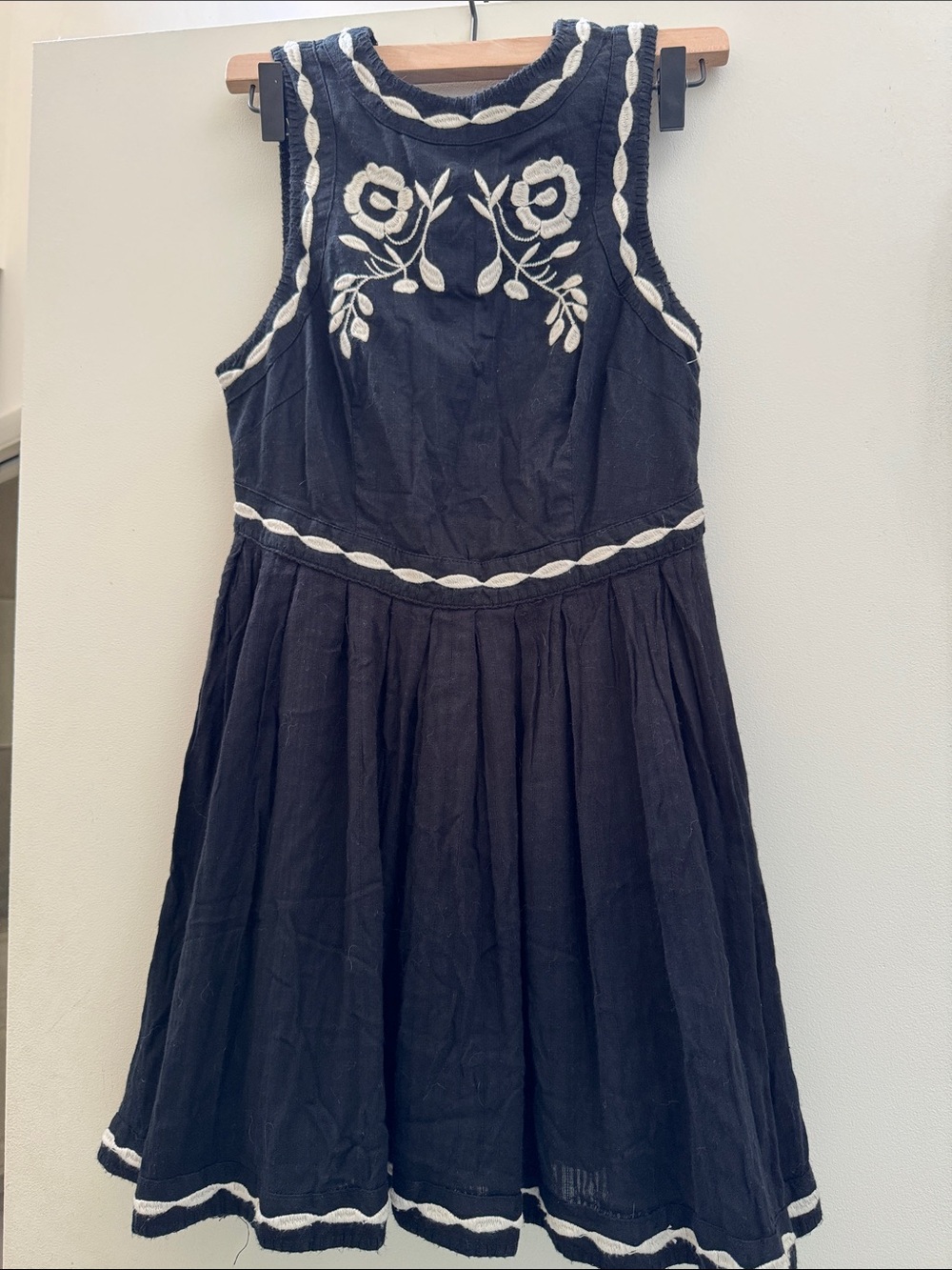 Free People Dress with White Floral Embroidery